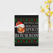 I'm Full Of Holiday Srit Bourbon Ugly Christmas Sw カード (黄色い花)