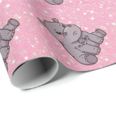 "I'm fussy." Cute, Cartoon Hippo, Pouting ラッピングペーパー (ロールコーナー)