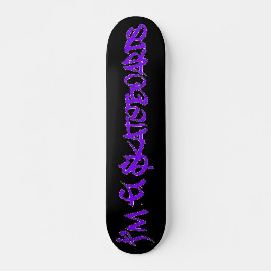 I'm G Skateboards (Stylin BRKフォント) – 黒/紫 スケートボード (正面)