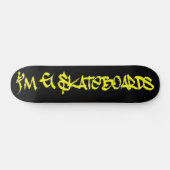 I'm G Skateboards (Stylin BRKフォント) – 黒/黄 スケートボード (横)