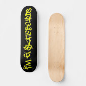 I'm G Skateboards (Stylin BRKフォント) – 黒/黄 スケートボード (正面)