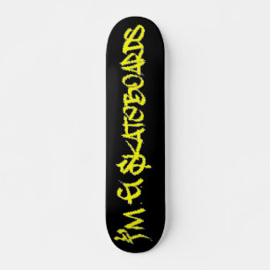 I'm G Skateboards (Stylin BRKフォント) – 黒/黄 スケートボード