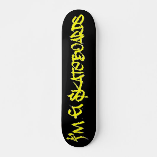 I'm G Skateboards (Stylin BRKフォント) – 黒/黄 スケートボード (正面)