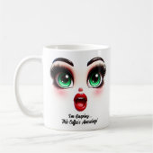 I'm Gasping, Fabulous Eyes Funny Face コーヒーマグカップ (左)