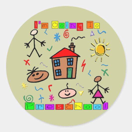 I'm Going to Preschool ラウンドシール (正面)