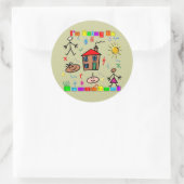 I'm Going to Preschool ラウンドシール (バッグ)