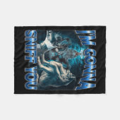 I'm Gonna Sniff You Funny Alpha Wolf Meme Unhinged フリースブランケット (正面(横))