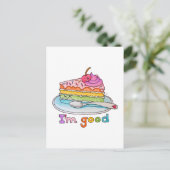 I'm Good, Kawaii Cartoon Rainbow Cake Postcard ポストカード (スタンド正面)