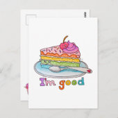 I'm Good, Kawaii Cartoon Rainbow Cake Postcard ポストカード (正面/裏面)