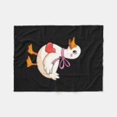 I'm Goosey For You Coquette Valentine Goose  フリースブランケット (正面(横))