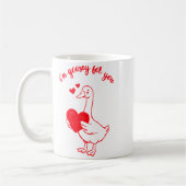 I'm Goosey For You Valentine Goose Hearts Minimal コーヒーマグカップ (左)