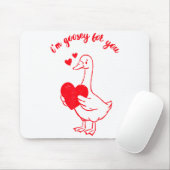 I'm Goosey For You Valentine Goose Hearts Minimal  マウスパッド (マウス)