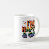 "I'm Happy & Much"プライドマグカップ – 私たちは全てのマグカップ コーヒーマグカップ (正面右)