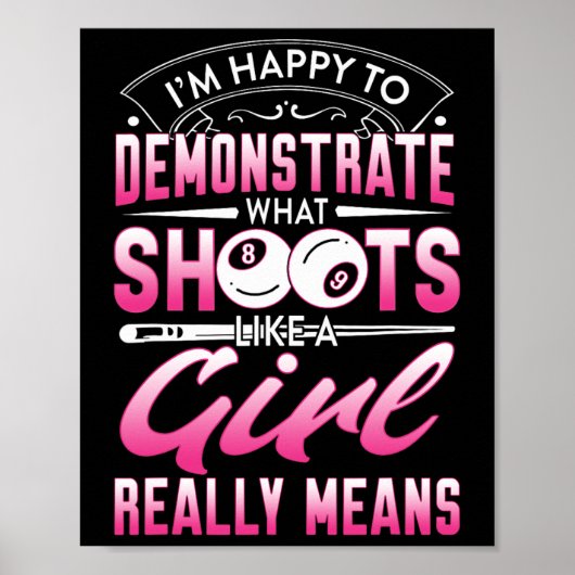 Im Happy To Demonstration – ビリヤード女子プール遊 ポスター (正面)