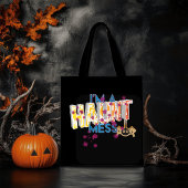 "I'M Haunt Mess" スプーキー ハロウィン タイポグラフィー 引用 トートバッグ
