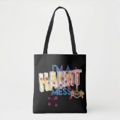 "I'M Haunt Mess" スプーキー ハロウィン タイポグラフィー 引用 トートバッグ (正面)