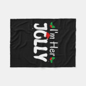 I'm Her Jolly Funny Christmas Couple Pajamas Match フリースブランケット (正面(横))