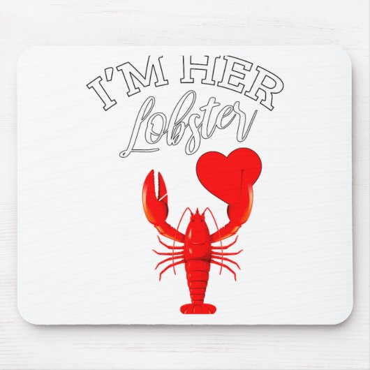 Im Her Lobster Heart Couple Matching Gift Valentin マウスパッド (正面)