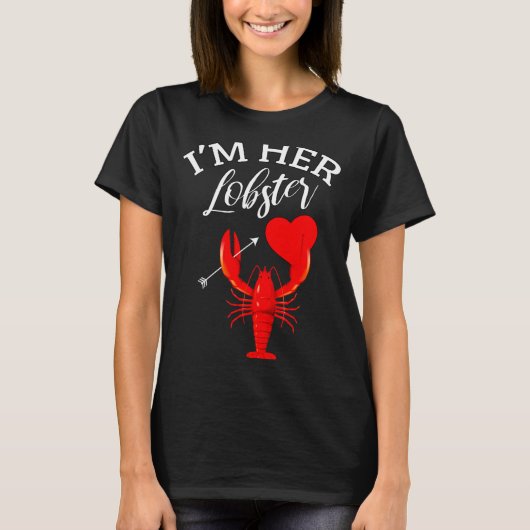 Im Her Lobster Heart Couple Matching Gift Valentin Tシャツ (正面)