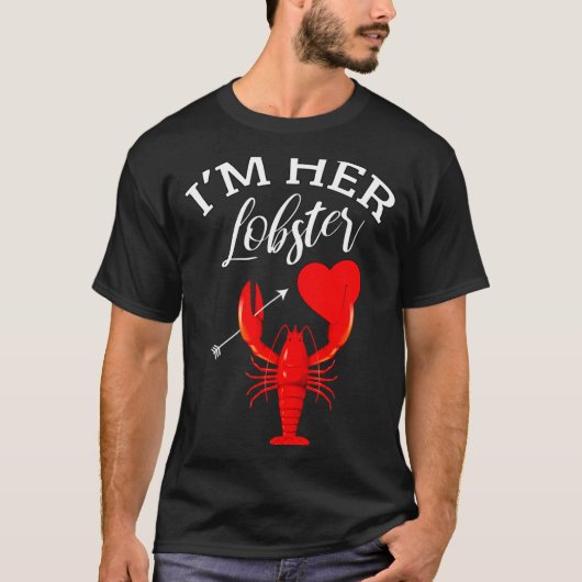 Im Her Lobster Heart Couple Matching Gift Valentin Tシャツ (正面)