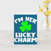 I'm Her Lucky Charm Funny Couples St Patrick's Day カード (黄色い花)