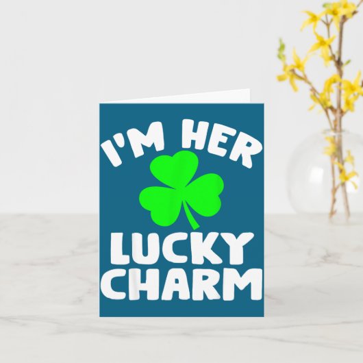 I'm Her Lucky Charm Funny Couples St Patrick's Day カード (黄色い花)