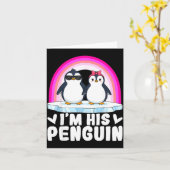 I'm Her Penguin Matching Couple Valentine Love Hea カード (黄色い花)