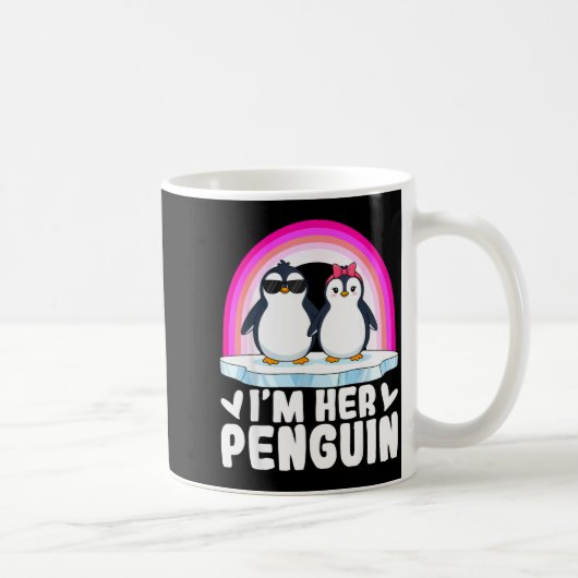 I'm Her Penguin Matching Couple Valentine Love Hea コーヒーマグカップ (右)