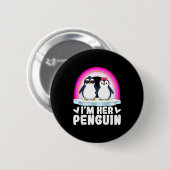 I'm Her Penguin Matching Couple Valentine Love Hea 缶バッジ (正面&裏面)