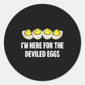 Im Here For The Deviled Eggs, Funny Thanksgiving D ラウンドシール (正面)