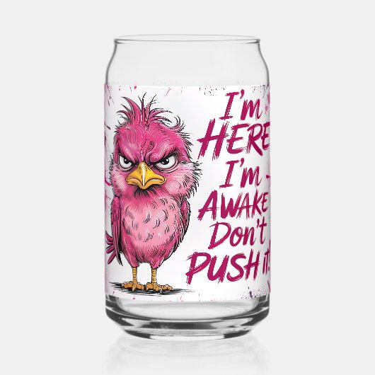 I'm Here I'm Awake Don't Push It Wrap ガラス缶 (裏面)