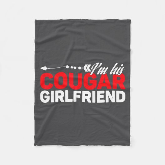 I'm His Cougar Girlfriend Funny Matching Couples Q フリースブランケット (正面)