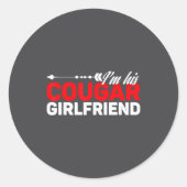 I'm His Cougar Girlfriend Funny Matching Couples Q ラウンドシール (正面)