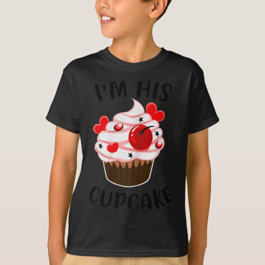 I'm His Cupcake I'm Her Studmuffin Valentine Match Tシャツ (正面)