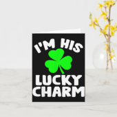I'm His Lucky Charm Funny Couples St Patrick's Day カード (黄色い花)