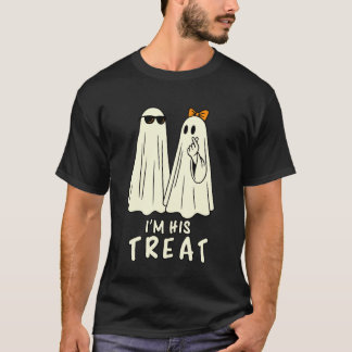 I'm His Treat Ghosts Funny Couple Matching Hallowe Tシャツ