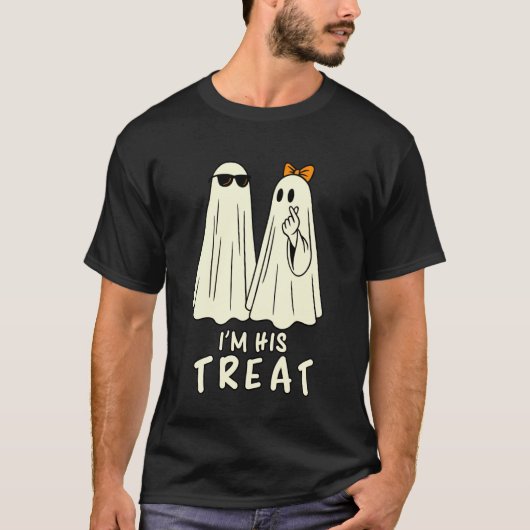 I'm His Treat Ghosts Funny Couple Matching Hallowe Tシャツ (正面)