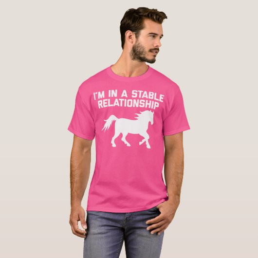 I'M In A Stable Relationship Funny Horseback Ridin Tシャツ (正面フル)