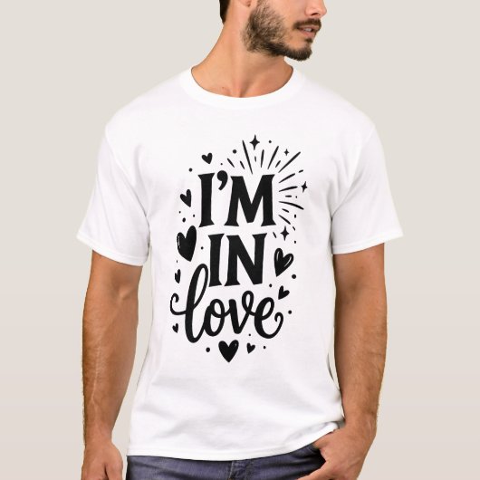 I'M IN Love Minimalist Typography Modern Romantic  Tシャツ (正面)