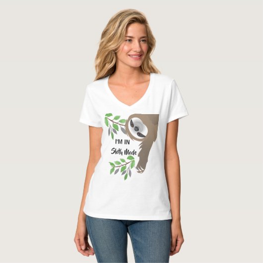 I'm in Sloth Mode Hanging sloth in Branches Tシャツ (正面フル)