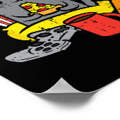 Im Indoor Cat Gaming Controller Pizza Gamer Men Bo ポスター (角)