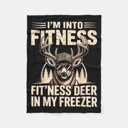 Im Into Fitness Fit'ness My Deer Zer Funny Hunting フリースブランケット (正面)