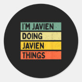 I'm Javien Doing Javien Things Funny D Quote  ラウンドシール (正面)