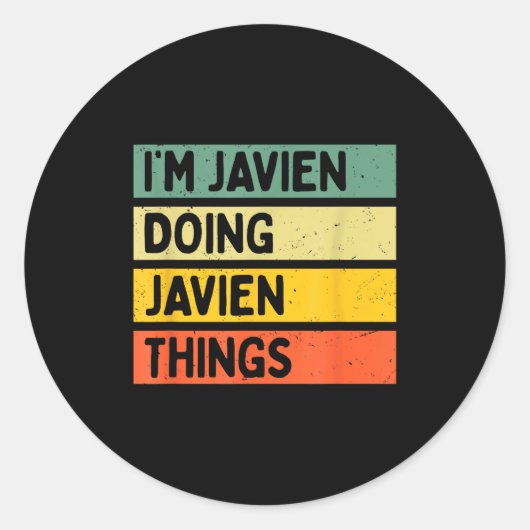 I'm Javien Doing Javien Things Funny D Quote  ラウンドシール (正面)