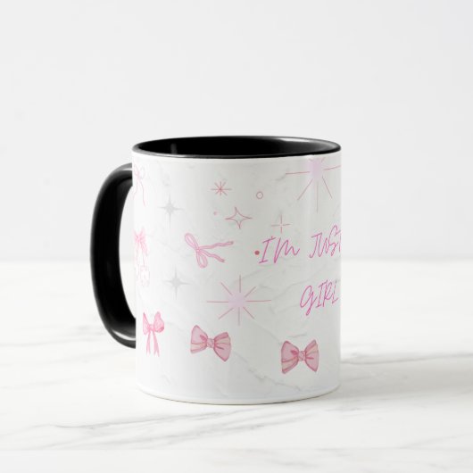 I'm Just a Aesthetic Mug / Pink Bows & Sparkles マグカップ (正面左)
