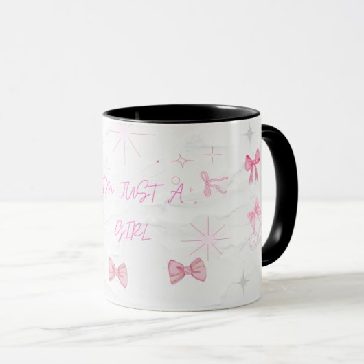 I'm Just a Aesthetic Mug / Pink Bows & Sparkles マグカップ (正面右)