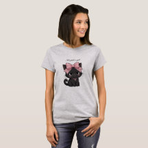 I'm Just A Girl 可愛い黒猫Tシャツ