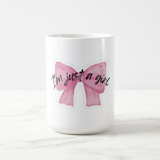 I'm Just A Girl Bow コーヒーマグ| かわいいコケットマグ コーヒーマグカップ