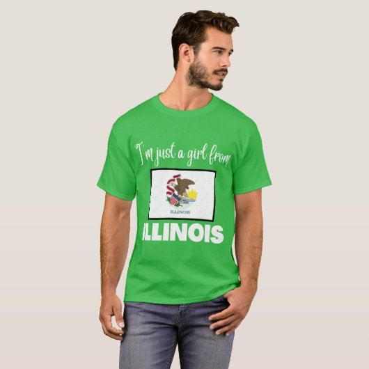 Im just a girl from Illinois State pride design fo Tシャツ (正面フル)