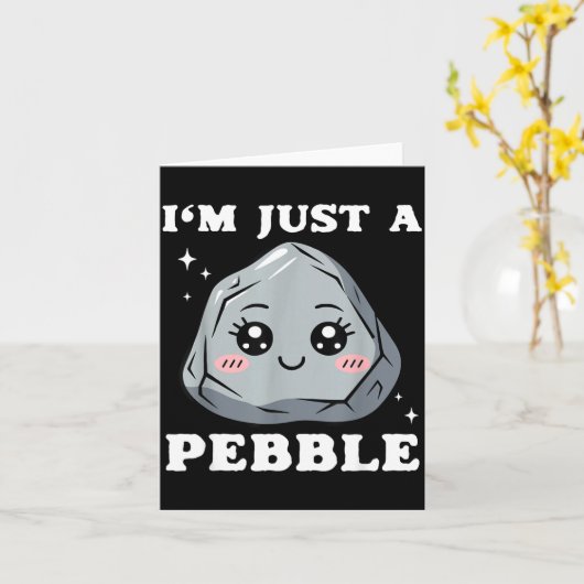 I'm Just A Pebble Cute Kawaii Rock Funny Pun カード (黄色い花)